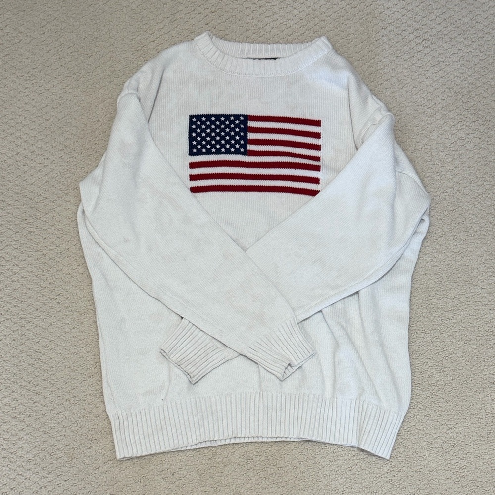 Women’s American Flag White Sweater